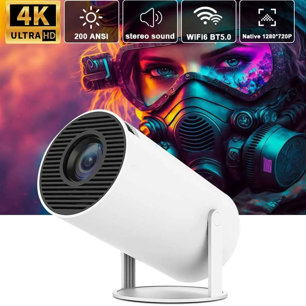 [COD] HY300 4K Ultra HDMI 720p Android 11.0 WiFi Bluetooth Telepon Wireless Smart Proyektor 8000 Lumens Projector Fleksibel Laser Portabel Proyektor Led