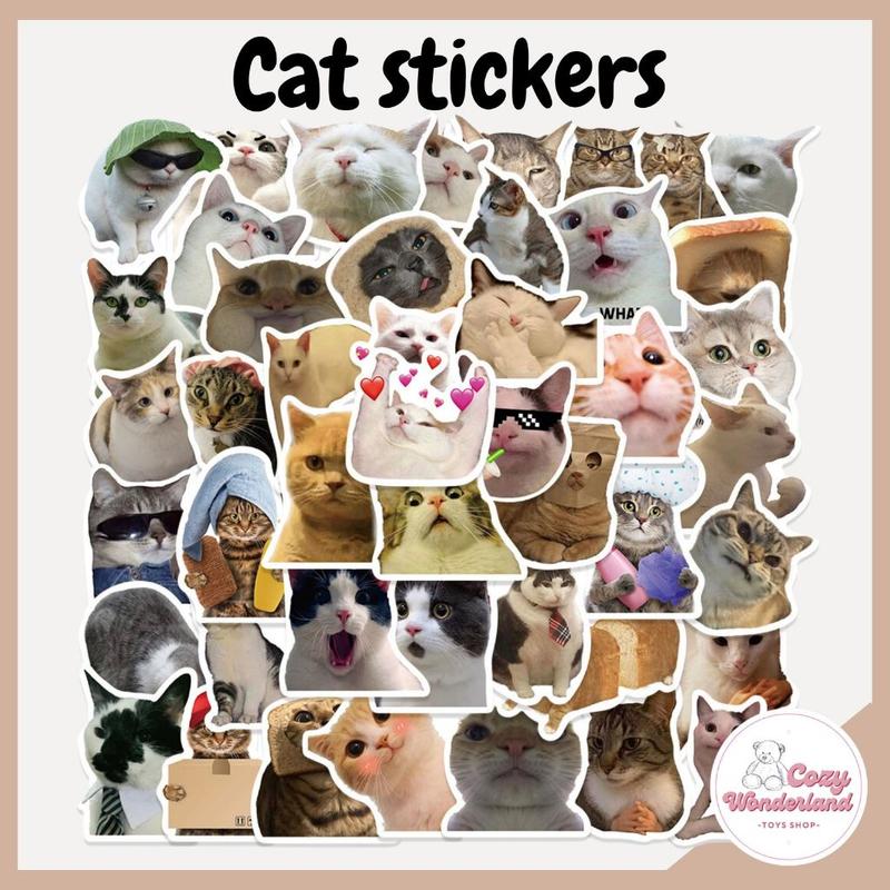 [50 PCS] G Cute Kittens Cats MEME Waterproof Stickers For Notebook ...