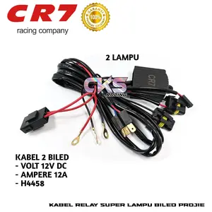 Kabel Relay Set Lampu Biled Proyektor HID Socket H4 input 12 Volt 40A Motor Mobil Kabel Relay 2 Lampu