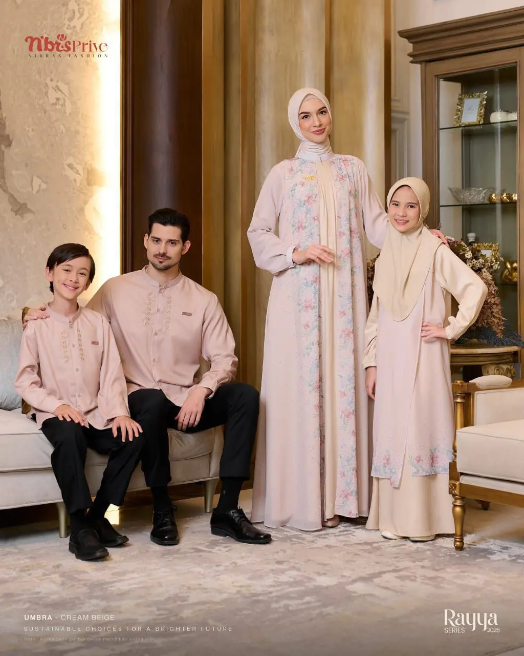 Nibras Rayya Series Umbra Cream Beige - Sarimbit Baju Couple Keluarga