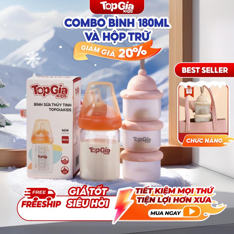   DEAL 9K - BÌNH NƯỚC  Hộp đựng Trữ Sữa bột 2 ngăn chia bữa ăn cho bé tiện lợi cho mẹ Đựng Sữa Bột 
