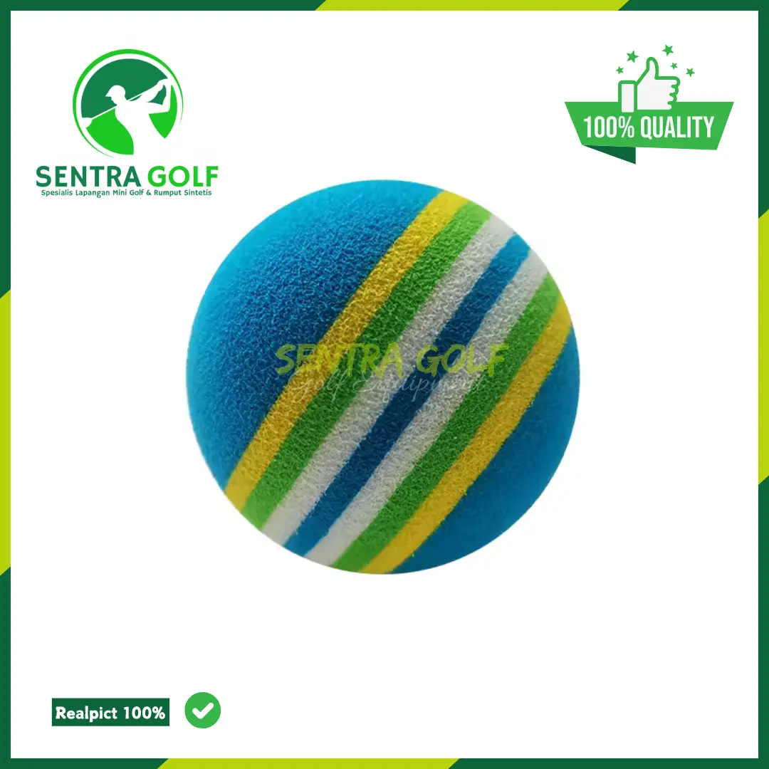 Bola Busa Rainbow 42 mm BIRU 1 PCS | Soft Foam Ball Mini Golf Latihan Golf Indoor Outdoor | Sentra Golf