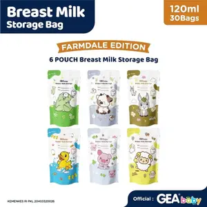 GEA BABY BREAST MILK STORAGE BAG 120ml | kantong asi murah pattern | motif lucu | kantung asi anti bocor | tempat penyimpanan susu | kunci ganda
