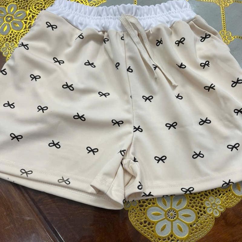 COM Bo 3 Quần SHORT đùi hoạ tiết hình NƠ có túi cạp chun phối vải thun Co giãn 4 chiều. 5