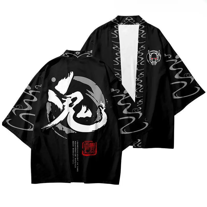 Áo Cardigan Kimono Nhật Bản, Dáng Rộng Vừa Vặn, In Hình Hoạt Hình Anime Và Quái Vật Hai Chiều, Áo Kimono Yukata Haori, Thời Trang Harajuku Phong Cách Nhật Bản, Thích Hợp Cho Nam Và Nữ, Áo Sơ Mi Đường Phố Cổ Điển Áo Khoác Thường Ngày 5