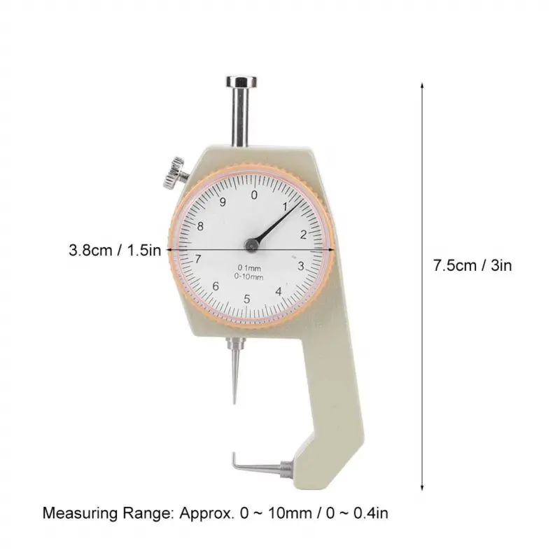 0-10mm Thickness Gauge Resolusi 0.1mm Alat Ukur Ketebalan Kertas Dan Plastik Tester Meter Utk Leather Craft 2