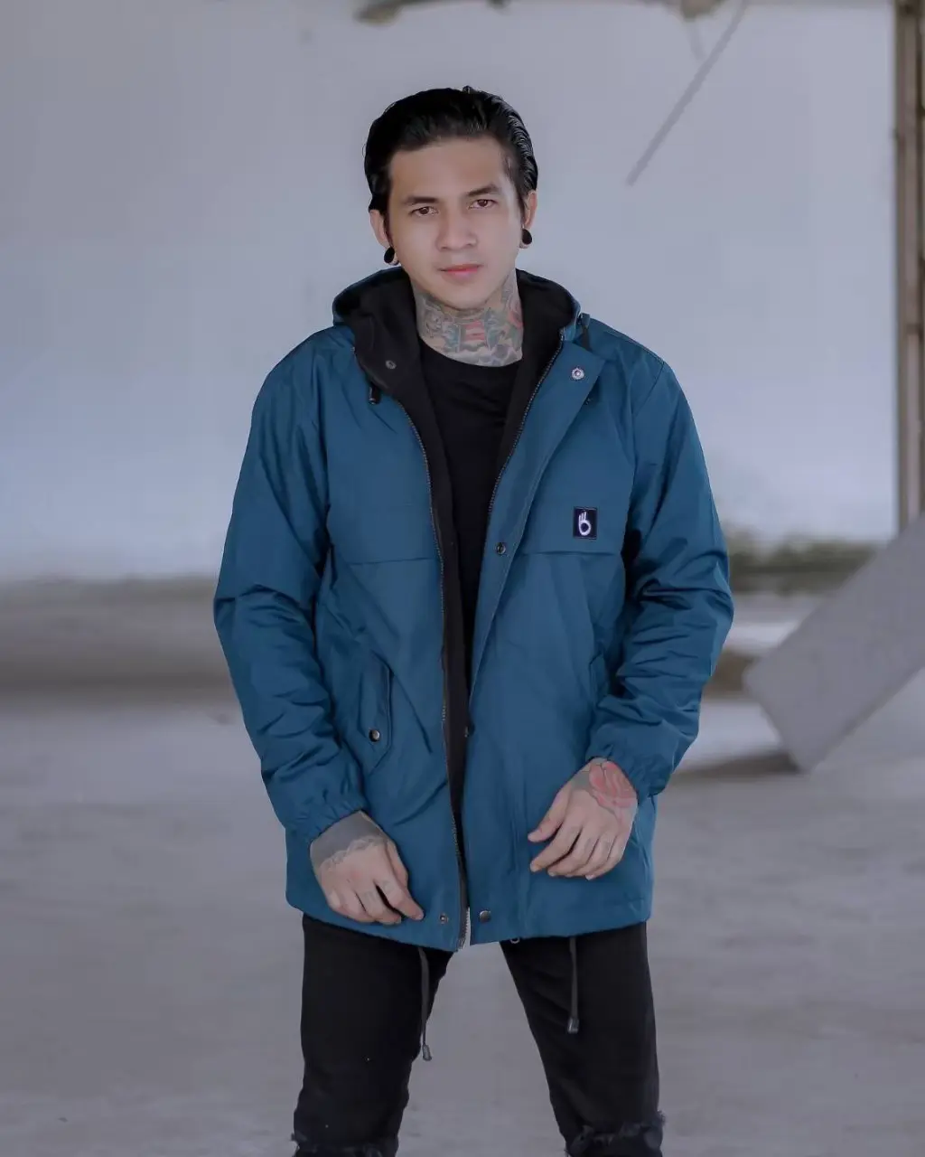 The Bojiel Jaket Parasut Waterproof Hoodie Mat Taslan Anti Air Terbaru