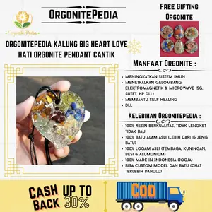 ORGONITEPEDIA KALUNG BIG HEART LOVE HATI ORGONITE PENDANT CANTIK