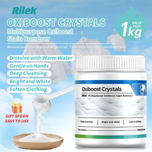 【Rilek】powder laundry，Serbuk Aktif Oksigen, Pencuci Pakaian, Tanggal Kotoran, Bunuh Kuman & Hilang Bau, Cerah & Segarkan Warna.