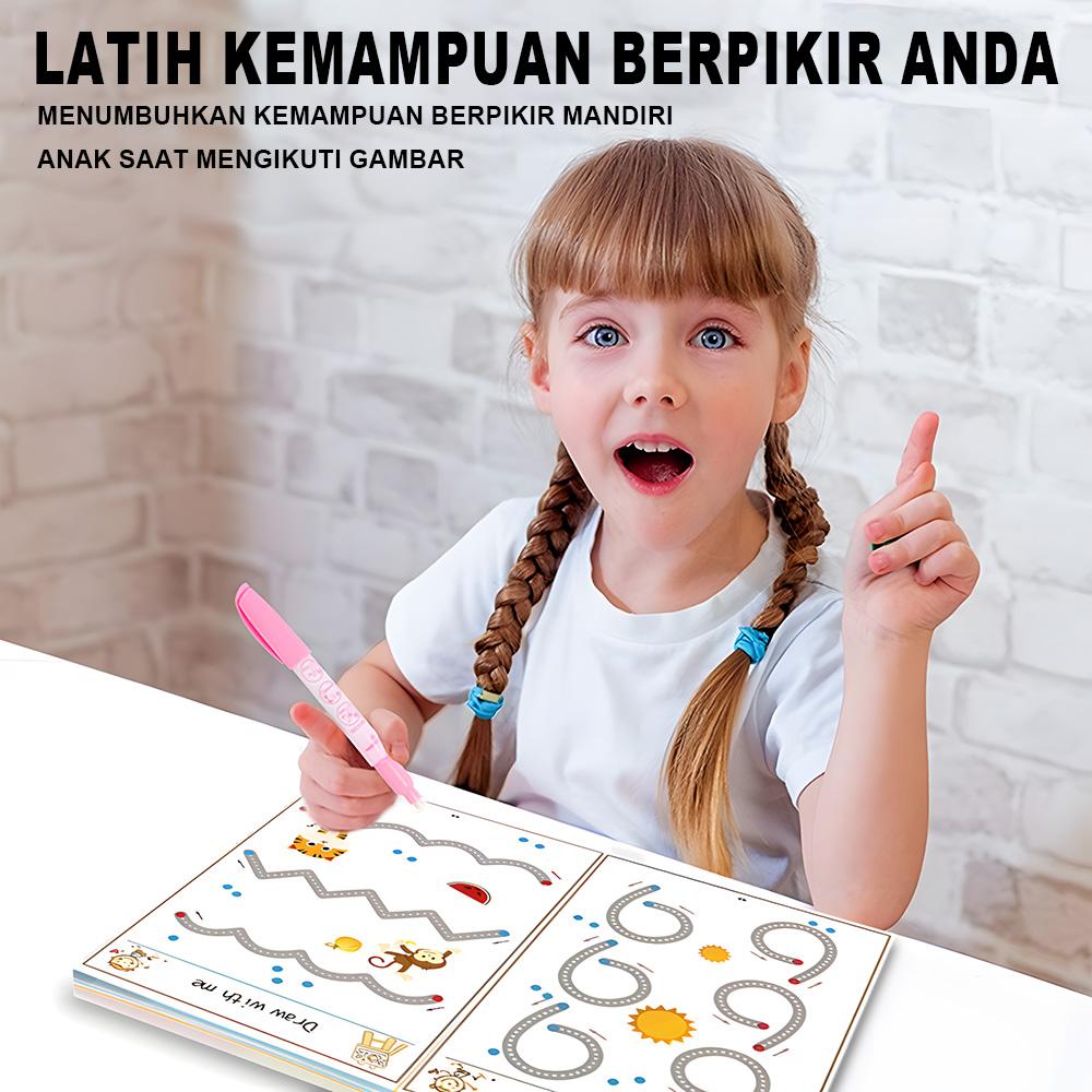 【COD】Magical Tracing Workbook 200 /136/64/50 Halaman Reusable Mainan Edukasi Menggambar