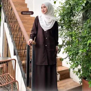 One Set Raya by Sada Hijab bahan Marbella anti UV adem anti kusut || Seragaman Muslim Wanita Baju Gamis Dewasa Atasan Rok Dress Lebaran