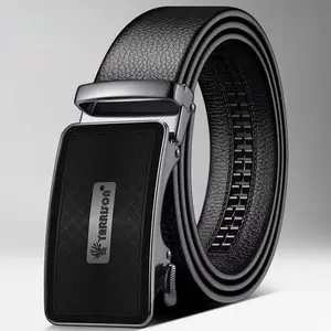 Yarrison Aero Black Ikat Pinggang / Sabuk Pria Kulit Stainless Men Belt
