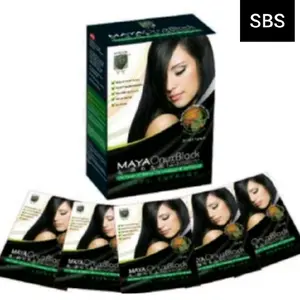MAYA ONYX HERBAL HAIR COLOURING ESSENCE PEWARNA RAMBUT HITAM 1 BOX 5 SHACET X 22ML Cat rambut