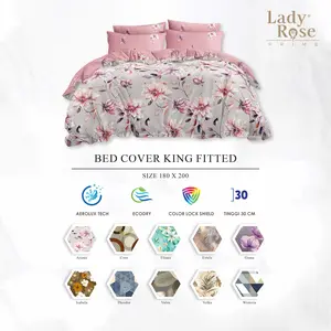 Lady Rose Prime - Bed Cover Set King 180x200 Tinggi 30Cm Fitted "Live"
