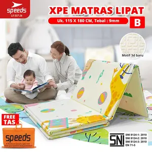 SPEEDS Playmate Anak 115 x 180 Tebal 9mm Tikar Lipat Bayi Playmate Bayi Matras Bermain Bayi Foam XPE Playmat Karpet 027-26-B