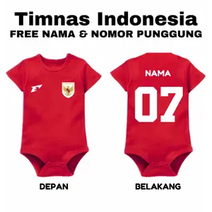 Jumper New Born Timnas Indonesia Custom Nama Katun Combed 30s