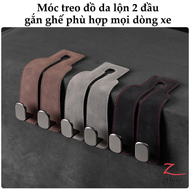  Móc treo đồ da lộn 2 đầu gắn ghế ô tô phù hợp nhiều dòng xe 