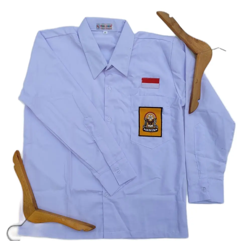 Baju SMP Putih Lengan Panjang Seragam Sekolah SMP  Baju Putih Lengan Panjang Katun Nyaman