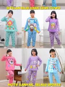 KITIN - SETELAN PIYAMA ANAK CEWEK/PEREMPUAN DAN BAJU TIDUR TANGGUNG JUMBO 4-12 TAHUN MOTIF LOTSO KUROMI SQUID GAME BOBA BUBBLE LITTLE PONI UNICORN DORAEMON SALUR BAHAN KATUN