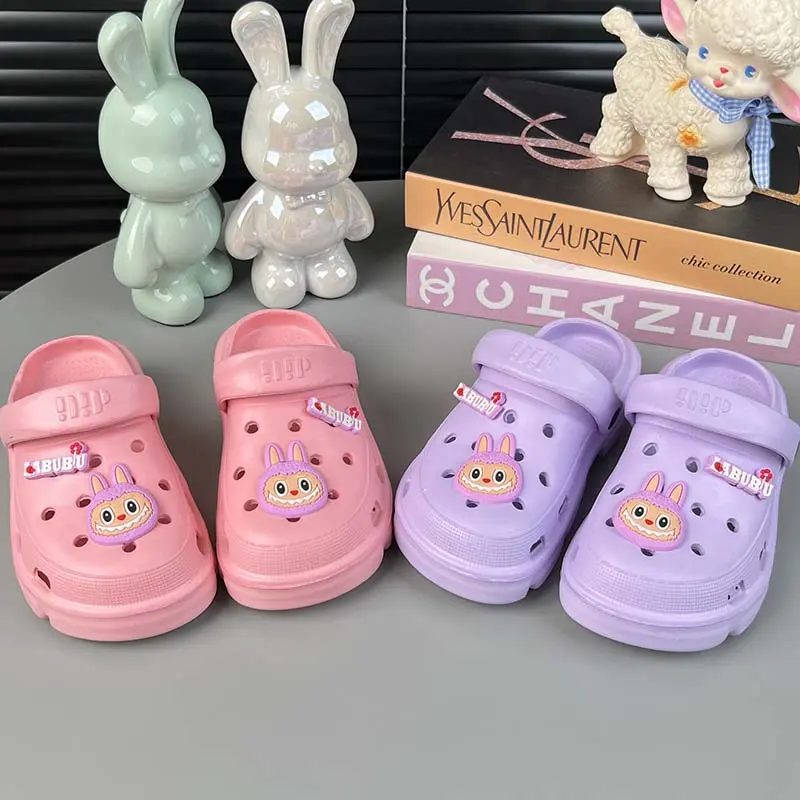 Sandal Baim Anak Perempuan Motif Labubu Sol Lembut Anti-selip Bahan Premium EVA Sandal anak-anak 0