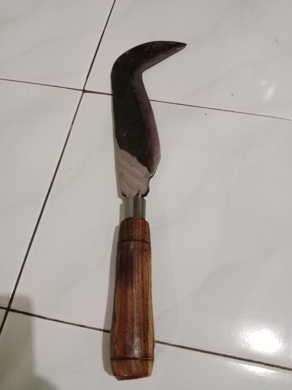 Arit Tebang Pohon Sepuh Berkualitas Tinggi dari Baja dengan Gagang Kayu Sono Keling 3