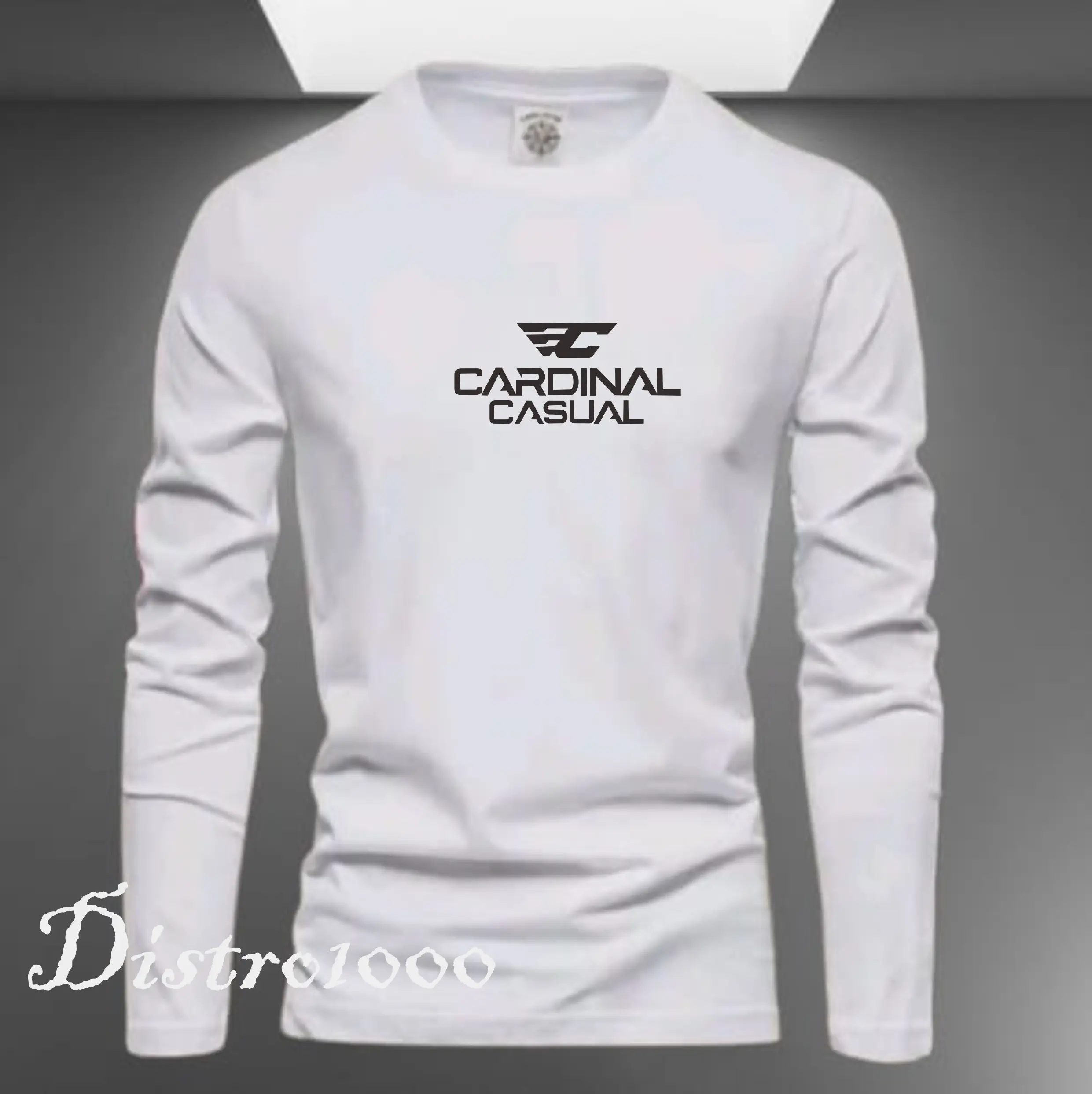 PROMO COD ( BAHAN TEBAL )  Kaos Distro 100% COTTON Kaos pria I Wanita Lengan Panjang[C4RD1N4L C4SU4L]  prin BLAK  Premium