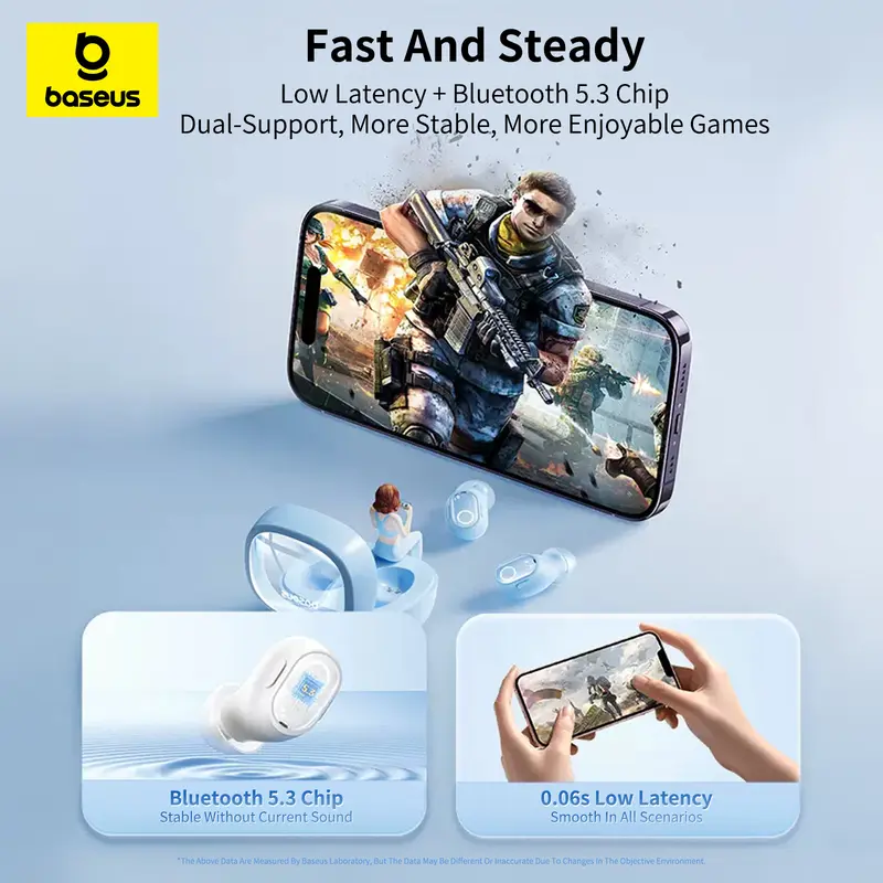 [BEST SELLER] Baseus WM02 / WM02+ Headset Bluetooth TWS Wireless Earphone Bluetooth Mini Earbuds Handsfree Headphones Telepon 5