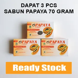 ( 3 PCS ) Sabun Papaya Brightening Soap 70 gr - Mencerahkan Wajah