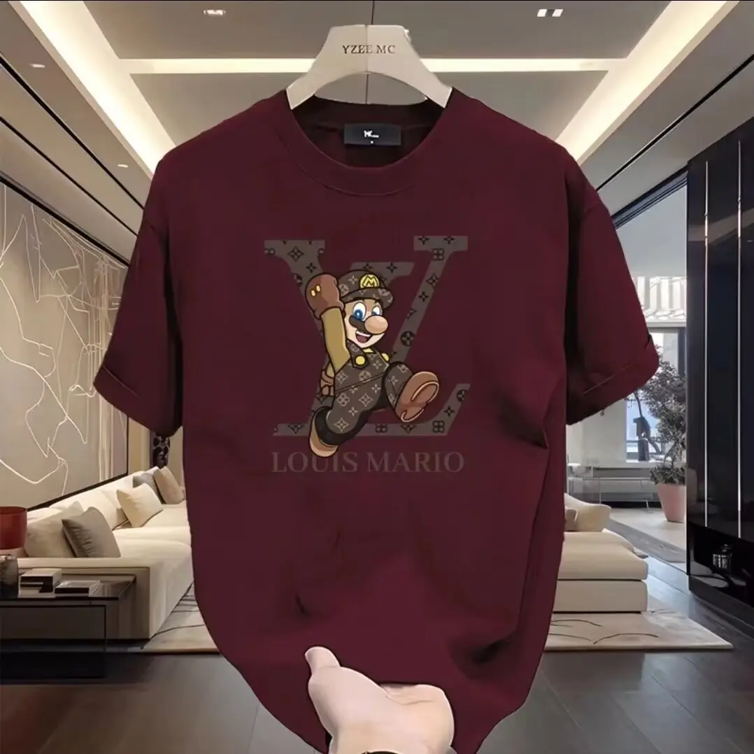 Áo Thun Ngắn Tay, Cotton Nguyên Chất, Cổ Tròn, Thương Hiệu Thời Trang, Dáng Rộng Vừa Vặn, Mỏng, Tay Lửng, Thích Hợp Cho Mùa Hè, Hàng Mới Về, Áo In Đơn Giản, Dành Cho Nam Giới, Thời Trang Trên Internet Menswear Màu Đen
