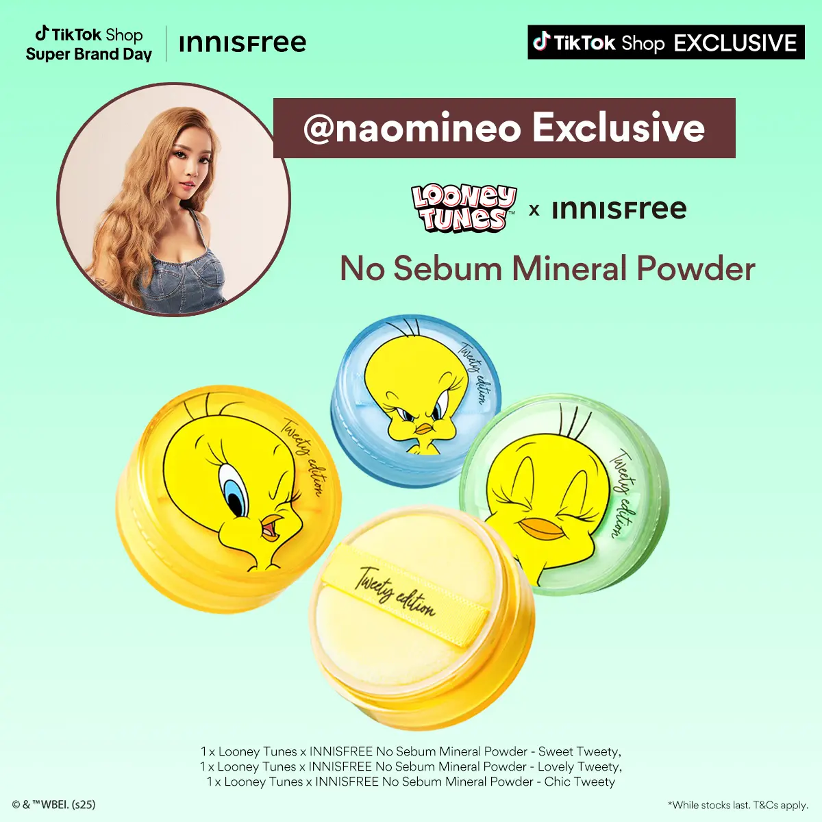 Naomi Exclusive: Looney Tunes x INNISFREE [Tweety edition] No Sebum Mineral Powder