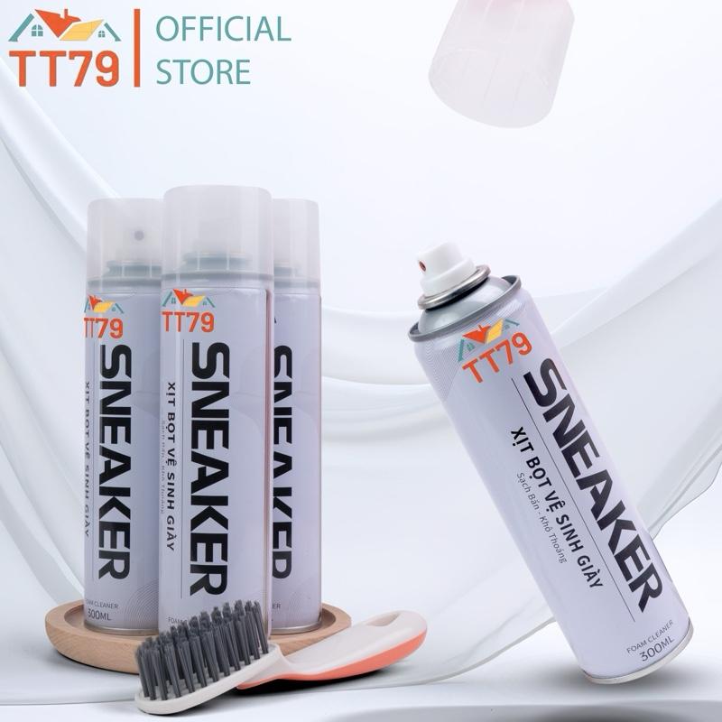 Combo 3 Chai Xịt Tạo Bọt Vệ Sinh Giày Sneaker Cao Cấp Tặng Kèm Bàn Chải Đa Năng - TT79