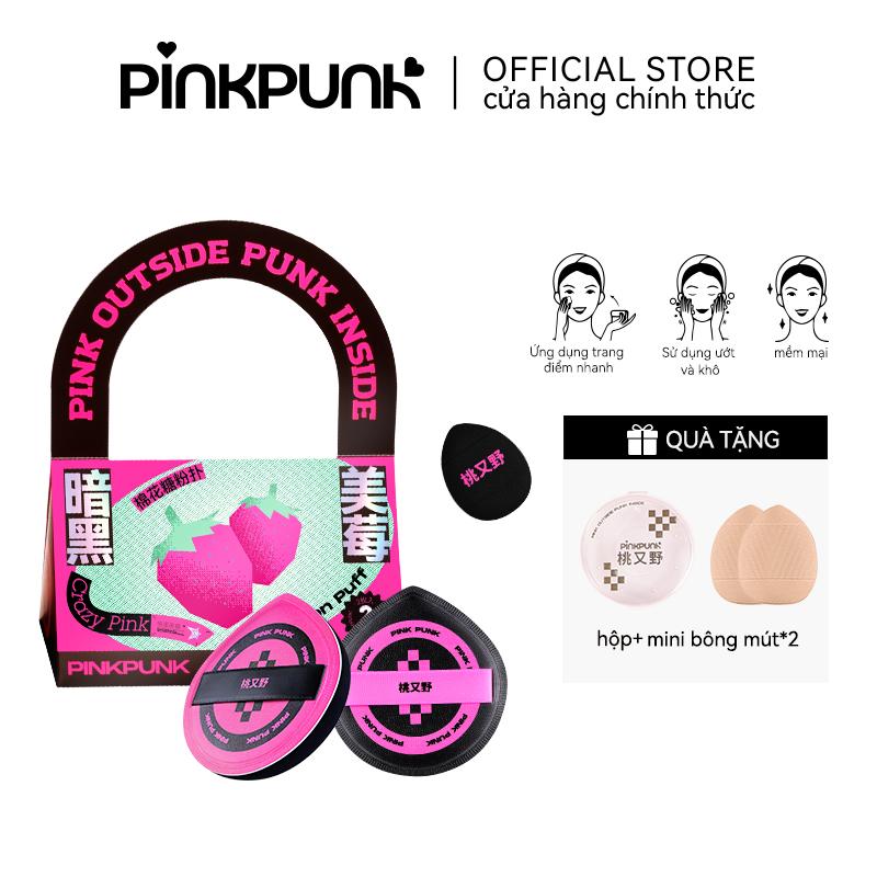 (COD) Set bông mút PinkPunk Mút trang điểm chất liệu cotton rubycell mềm mại có thể dùng khô hoặc bóp ẩm không hút kem nền trang điểm