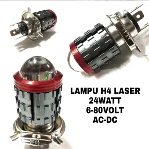 ￼LAMPU DEPAN LED H4 LASER PREMIUM/HEADLAMP H4 LED LASER/LAMPU DEPAN Universal all motor mobil