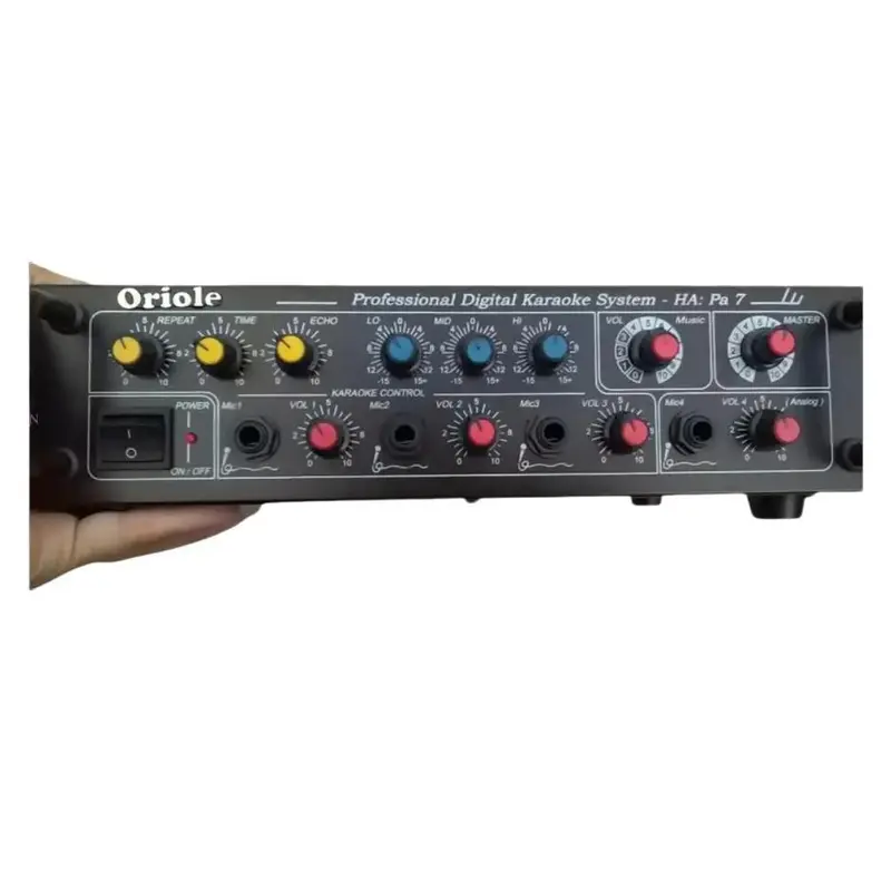 Amli mini công suất 250W  4 đường míc nguồn  điện 220v Nghe Nhạc Mixer 2