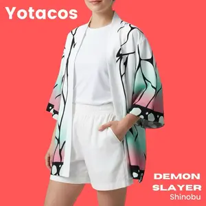 Haori Cardigan Anime Demon Slayer Shinobu Kocho Kostum Cosplay Jepang