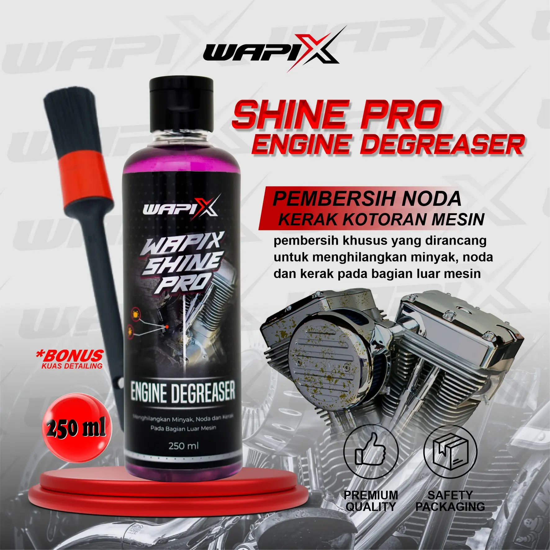 WAPIX SHINE PRO - ENGINE DEGREASER - Pembersih Kerak Mesin Motor & Mobil, Pembersih Noda Karat Mesin Motor & Mobil Kendaraan engine  degreaser degreaser blok krengkes