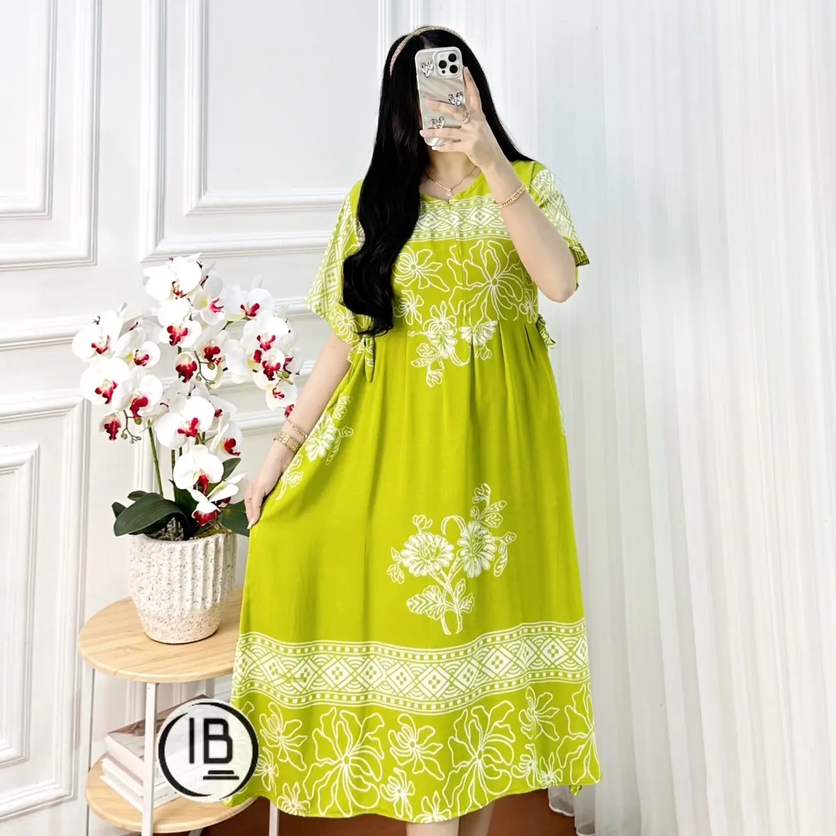 DASTER CHIBI LUNA Jumbo Kain rayon cibi busui Bunga Nyaman Menyusui Tidur Cantik Lembut pendek viral