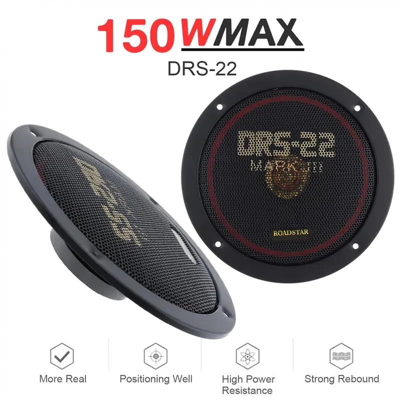 TaffSTUDIO Roadstar Speaker Mobil HiFi Car Stereo 6.49 Inch 150W 2 PCS - DRS-22 Mark III - Black 0
