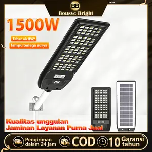 【Garansi 10 Tahun】 Lampu Jalan Tenaga Surya LED 1500W Matahari Otomatis Sensor Tahan air IP76 Luar Ruangan 0 Biaya Sensor Smart