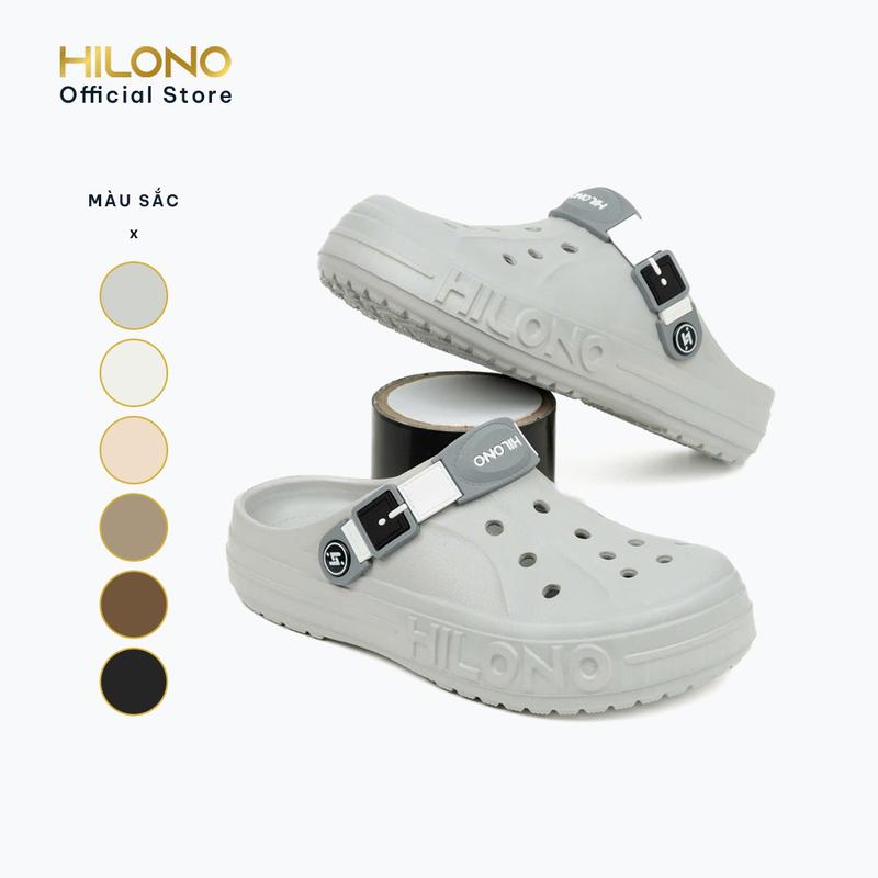 HILONO HL09 Dép Sục Unisex Đế Cao 3cm EVA Siêu Nhẹ Êm Chân Size 36-43 Chất Liệu EVA Màu Đen Xám Trắng Kem Be Nâu
