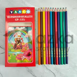 SATU SET ( 12 WARNA ) Colour Pencil Pensil Warna Vanco CP - 399 12 Warna Panjang