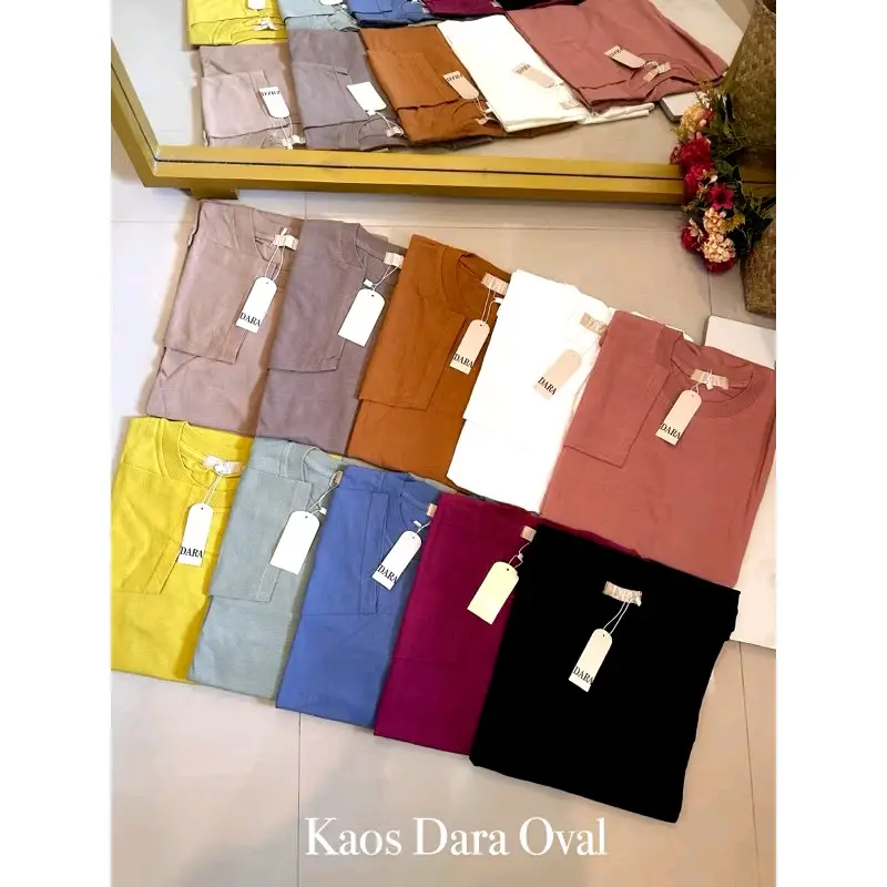 ORI KAOS DARA WANITA BASIC OVAL KATUN COMBED 24S 3