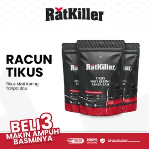 [BUNDLING 3PCS] RatKiller Racun Tikus Mati Kering Tanpa Bau / Umpan Pembasmi Tikus 250 Gram Merah
