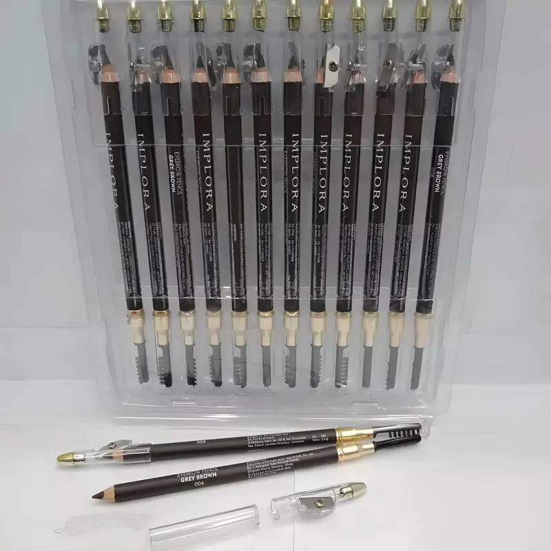 pensil alis implora IMPLORA eyebrow pencil 2 in 1 | pensil alis murah Waterproof 3