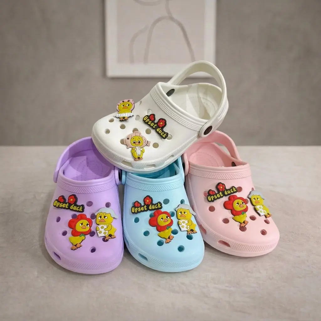 SuperAmare Sandal Anak Perempuan Dengan Aksesoris Lucu UPSET DUCK Warna Pastel Dilengkapi Tali Belakang C252UD
