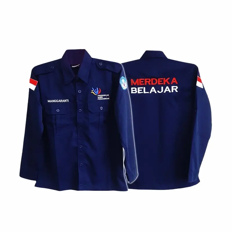 BAJU SERAGAM MERDEKA BELAJAR KEMEJA PDH LENGAN PANJANG MERDEKA BELAJAR PDL MERDEKA BELAJAR SERAGAM PENDIDIKAN GURU PENGGERAK MERDEKA BELAJAR KEMEJA DRILL MERDEKA BELAJAR Bordir Sekolah 6