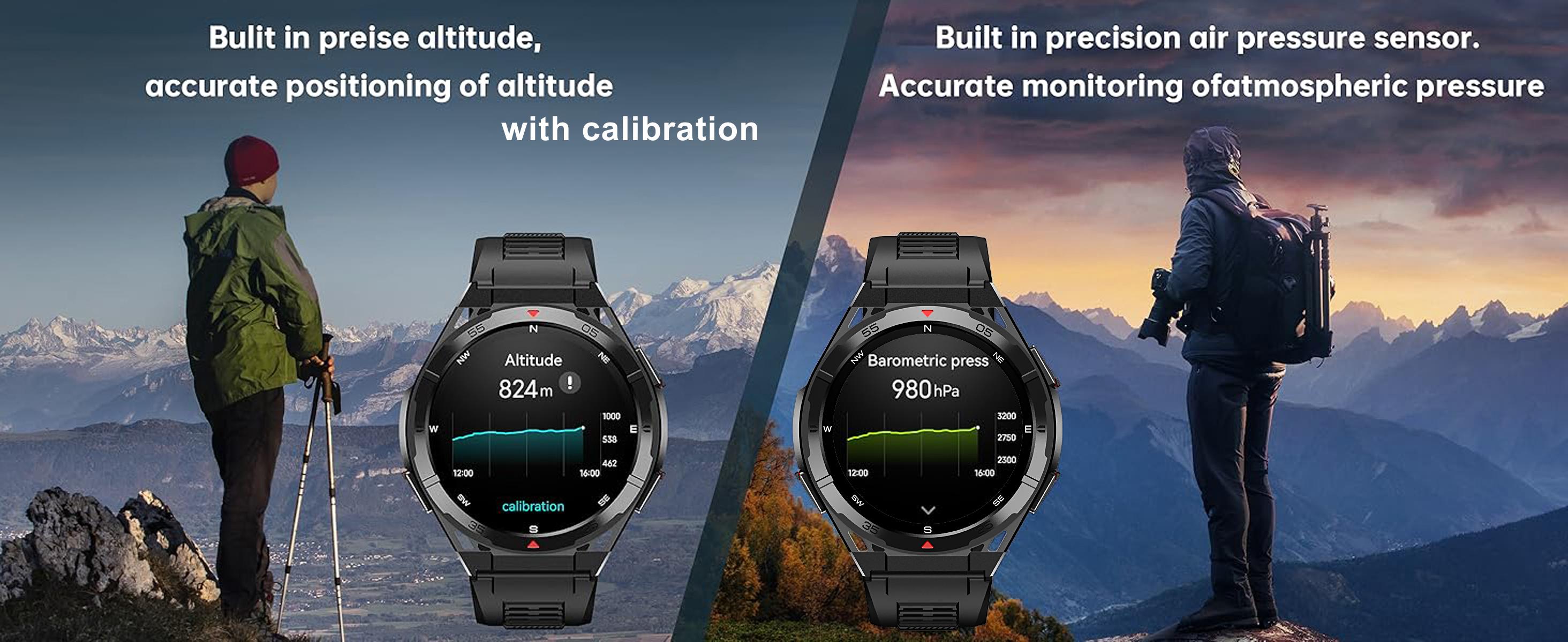 TIMEVER TR2 | 5ATM  GPS Track Map | AOD jam tangan pintar | Pressure/Altitude/Compass Military Smartwatch smart watch Strava