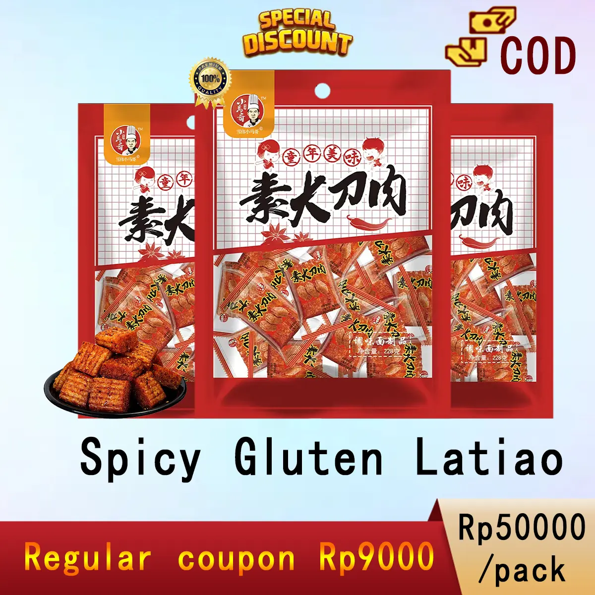 [HALAL] Spicy LATIAO strips Super Spicy & Sweet Spicy Chinese food Instant Snack 228gr Special Discount Fast delivery Spot goods Noodles Pedas Makanan