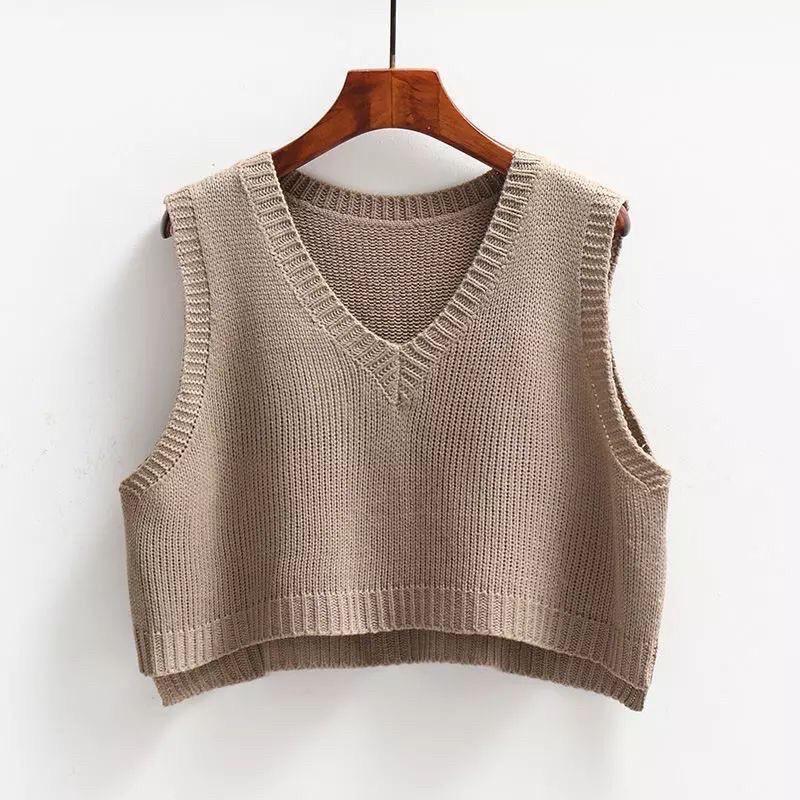 Belleza outlet Baju Atasan Wanita Rajut Korean Style Vest crop Blouse Atasan Wanita 0