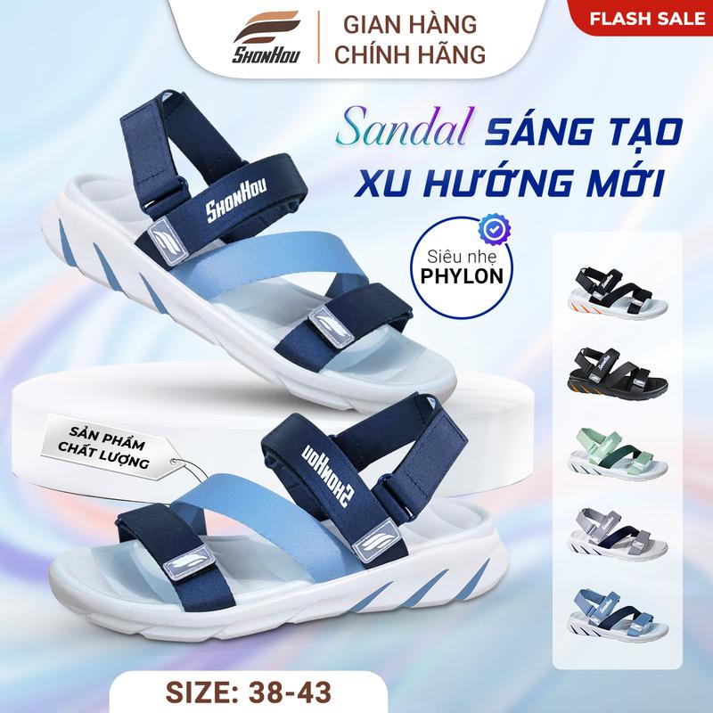 [TĂNG 1 SIZE] Dép Sandal ST405 SHONHOU Đế Cao 4cm EVA Chống Trượt Dây Dù Chắc Chắn Quai Polyester Thoáng Khí Phù Hợp Mọi Hoạt Động Việt Nam Form Chuẩn Dễ Chọn Size